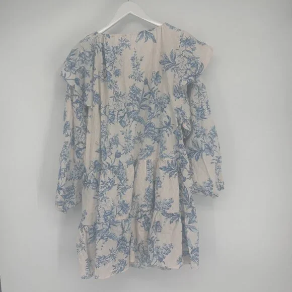 Free People Blue and White Floral Mini Dress - Picture 3 of 5